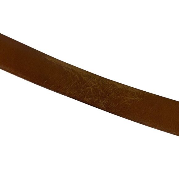 John W Nordstrom Mens Handcrafted Leather Belt Sz 42 Black Silvertone Buckle USA - Picture 6 of 6